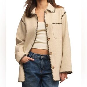 Z Supply NWT Olivia Whipstitch Jacket Oatmeal Heather Women’s Size M